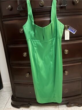 Calvin Klein Vibrant Green Midi Sheath Dress